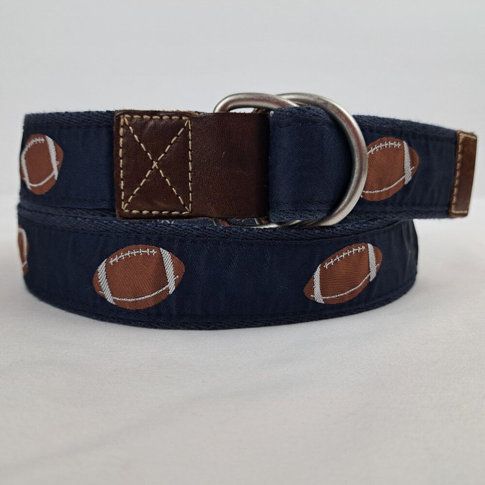 Daniel Cremieux Twill Weave Football Pattern Navy Belt